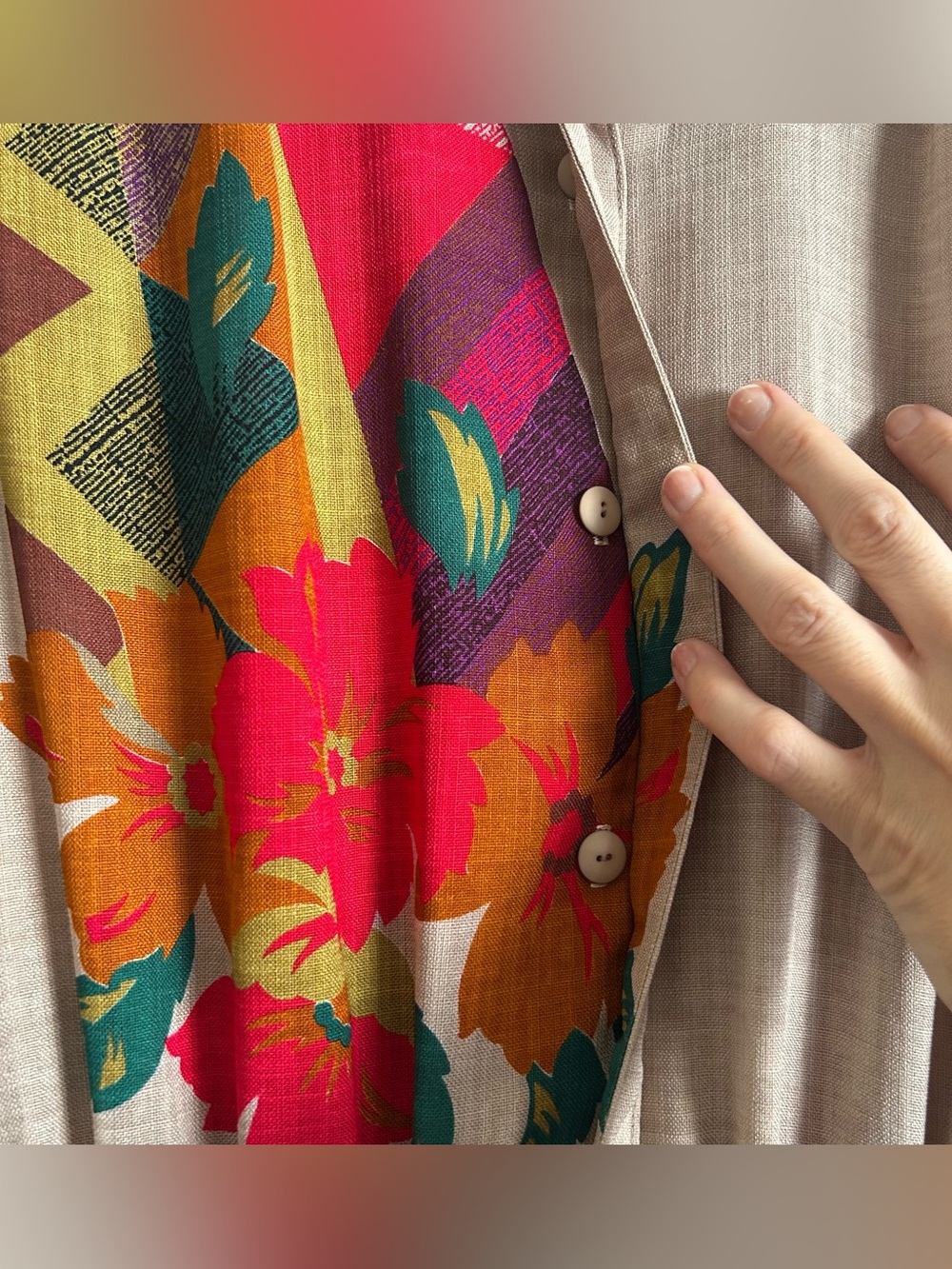 Vintage Colorful Geometric Shirt Dress - Picture 7 of 8